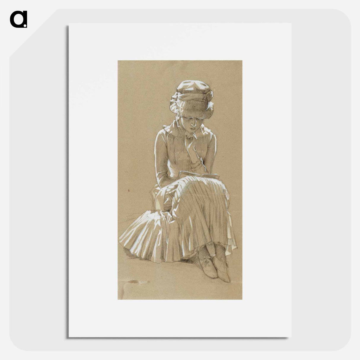 Young girl seated, study for under the birches - アルバート エーデルフェルト Poster.