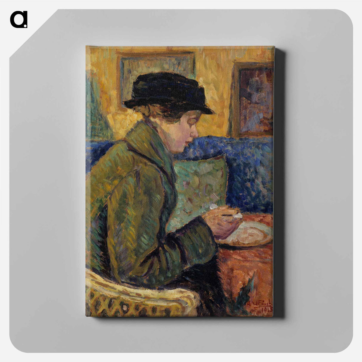 Woman in profile - アルフレッド ウィリアム フィンチ Canvas.