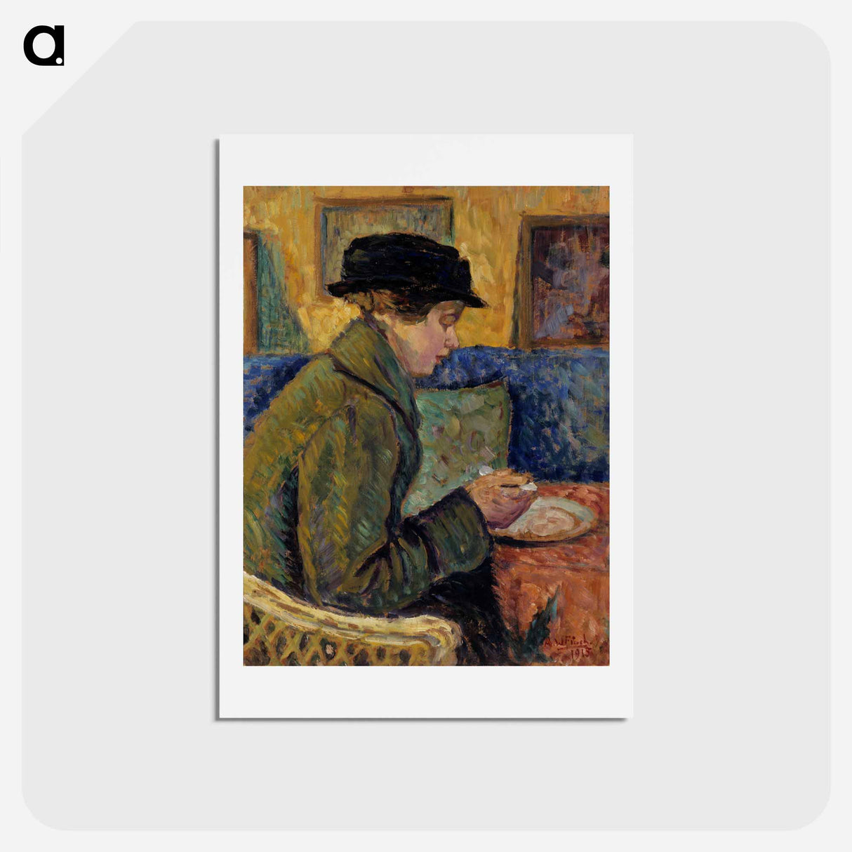 Woman in profile - アルフレッド ウィリアム フィンチ Postcard.