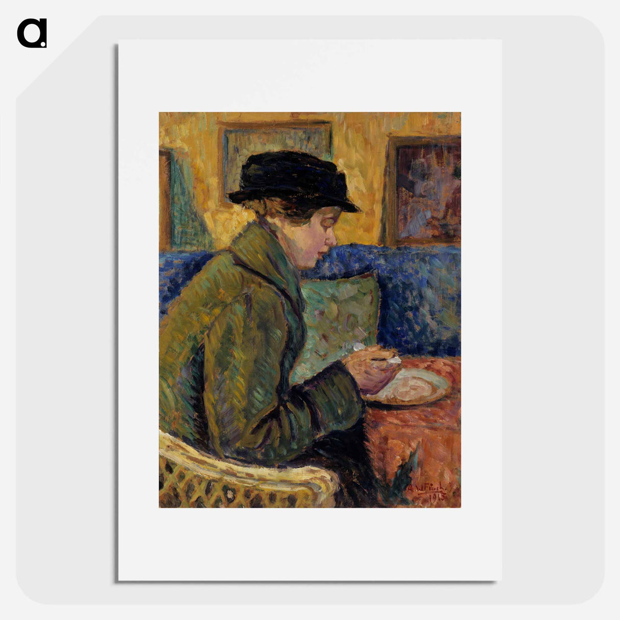 Woman in profile - アルフレッド ウィリアム フィンチ Poster.