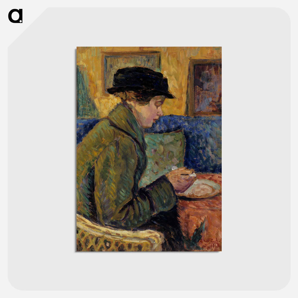 Woman in profile - アルフレッド ウィリアム フィンチ Postcard.