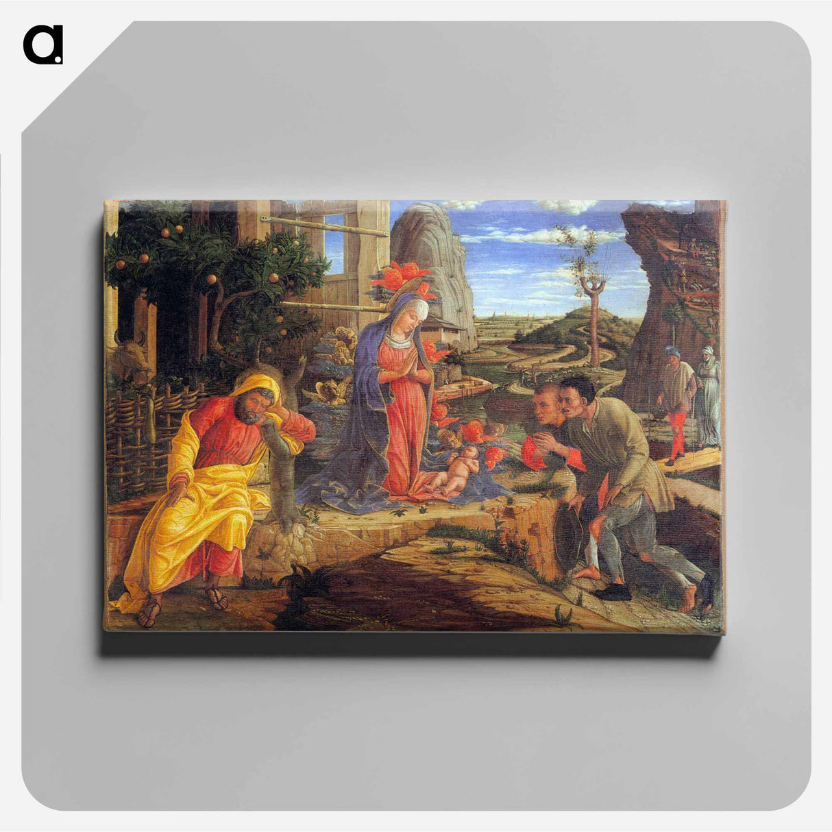 アートパネル-Adoration of the Shepherds - アンドレア マンテーニャ Canvas.