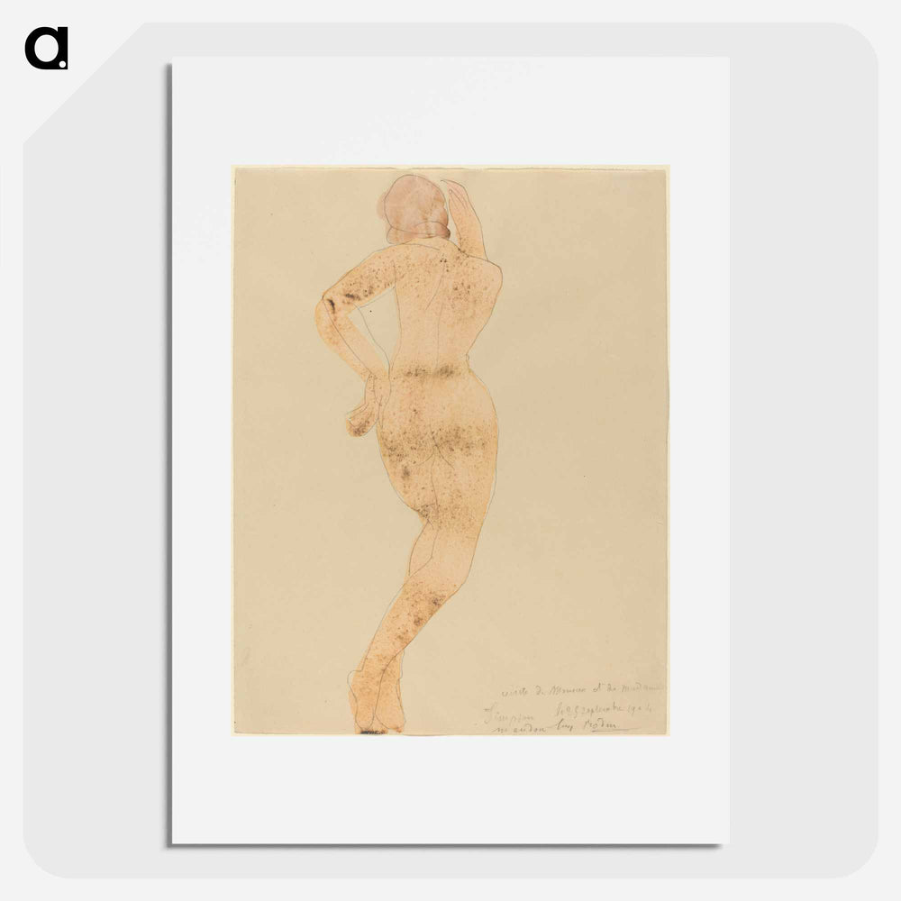 Rear View of Female Figure in Action - Auguste Rodin Poster.