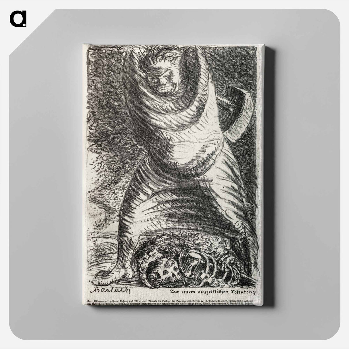 From a Modern Dance of Death (Aus einem neuzeitlichen Totentanz) - エルンスト ハインリヒ バルラッハ Canvas.