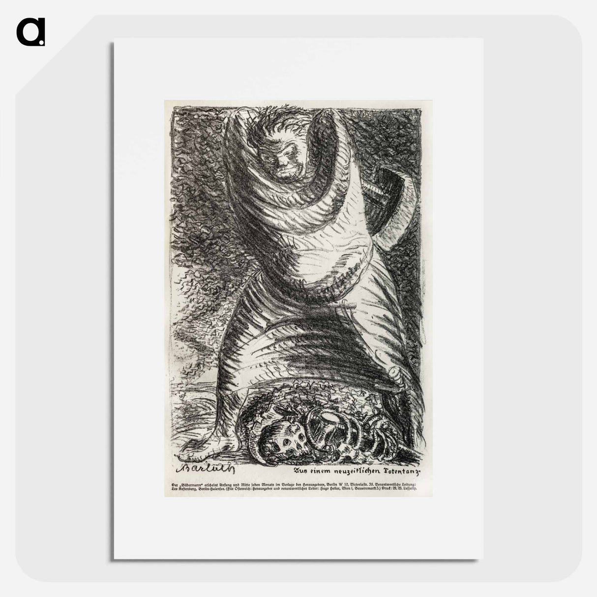 From a Modern Dance of Death (Aus einem neuzeitlichen Totentanz) - エルンスト ハインリヒ バルラッハ Poster.