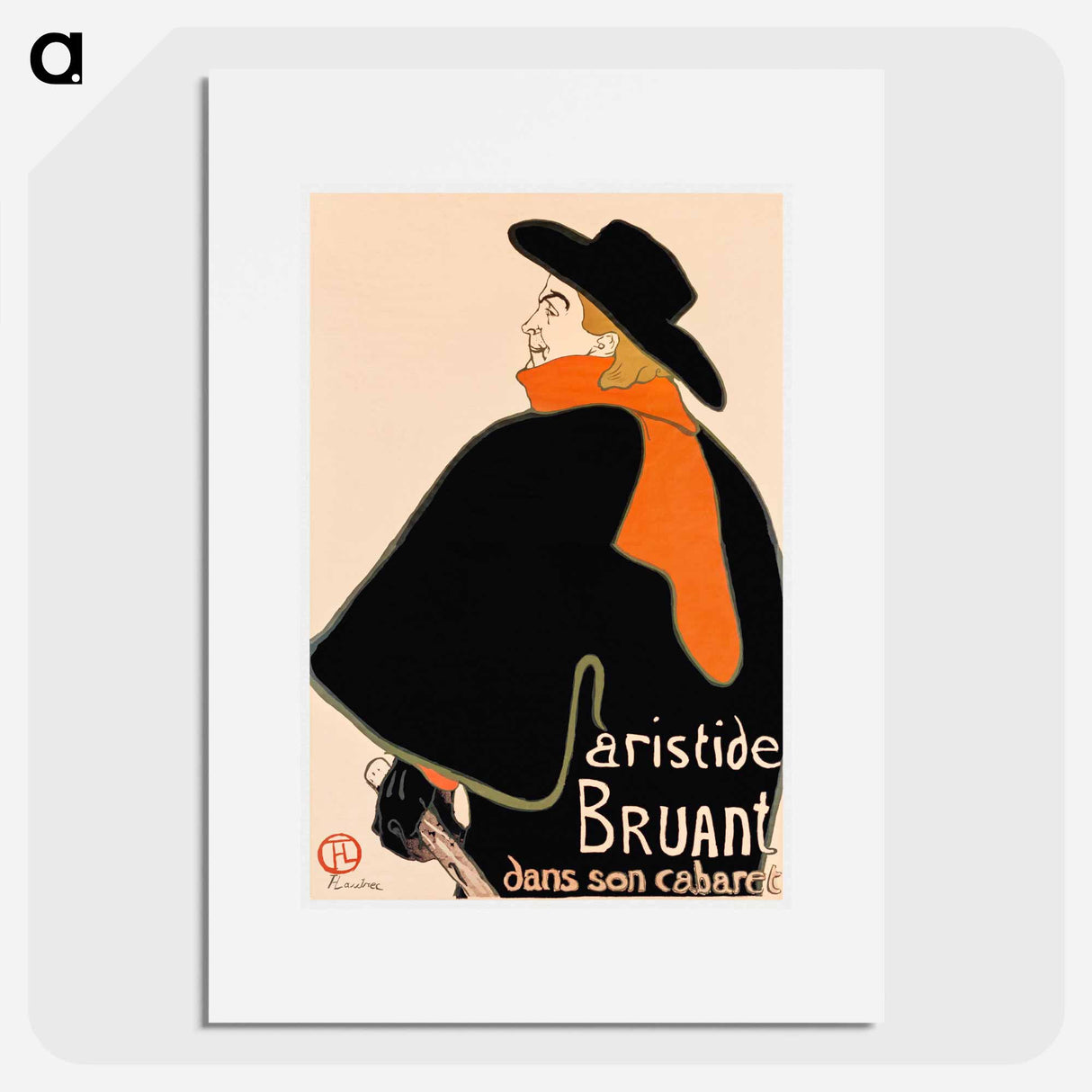 Aristide Bruant in his Cabaret - アンリ ド トゥールーズ ロートレック Poster.