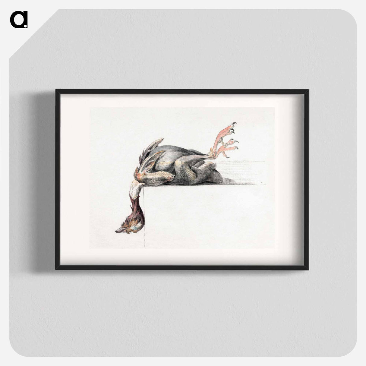 Plucked bird, hanging head down - Jean Bernard Poster.