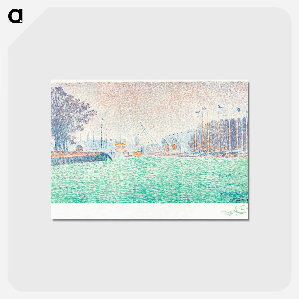 アートポストカード-At Flushing - ポール シニャック Postcard.