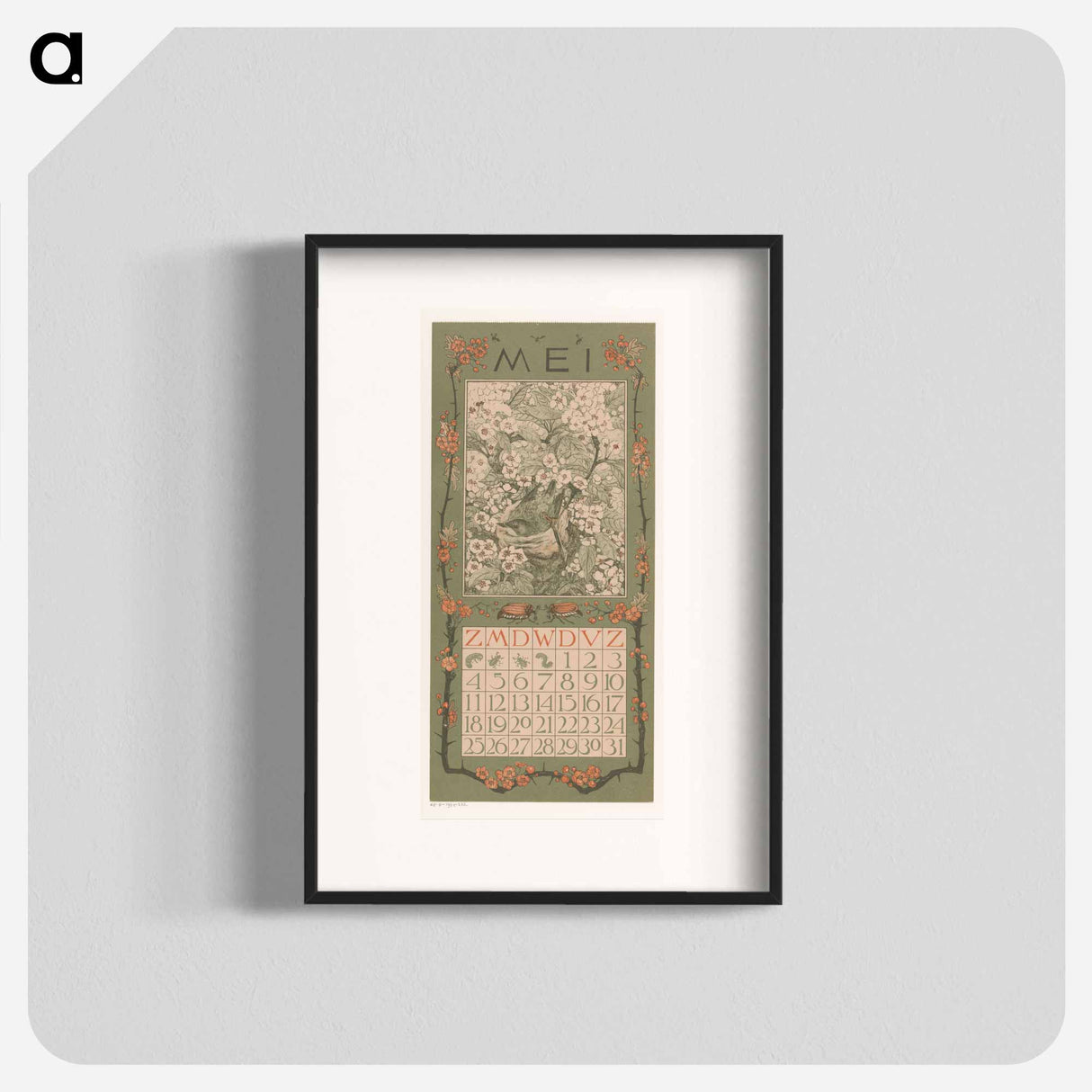 My calendar is full of flowers - Theo van Hoytema Poster.