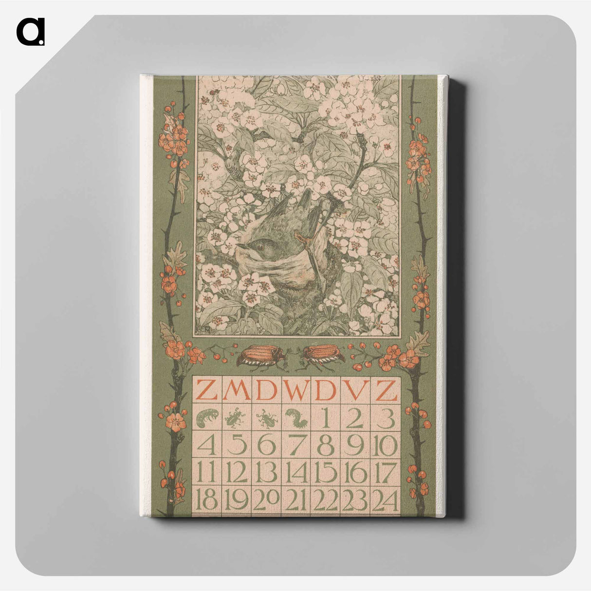 My calendar is full of flowers - Theo van Hoytema Canvas.