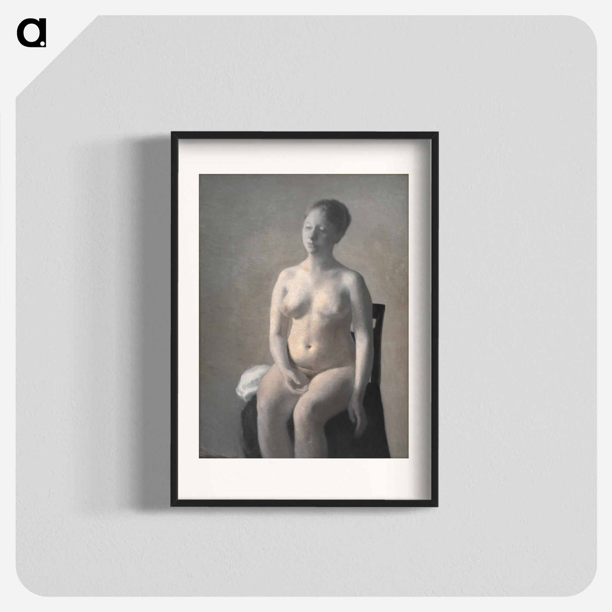 Seated Female Nude - Vilhelm Hammershøi Poster.