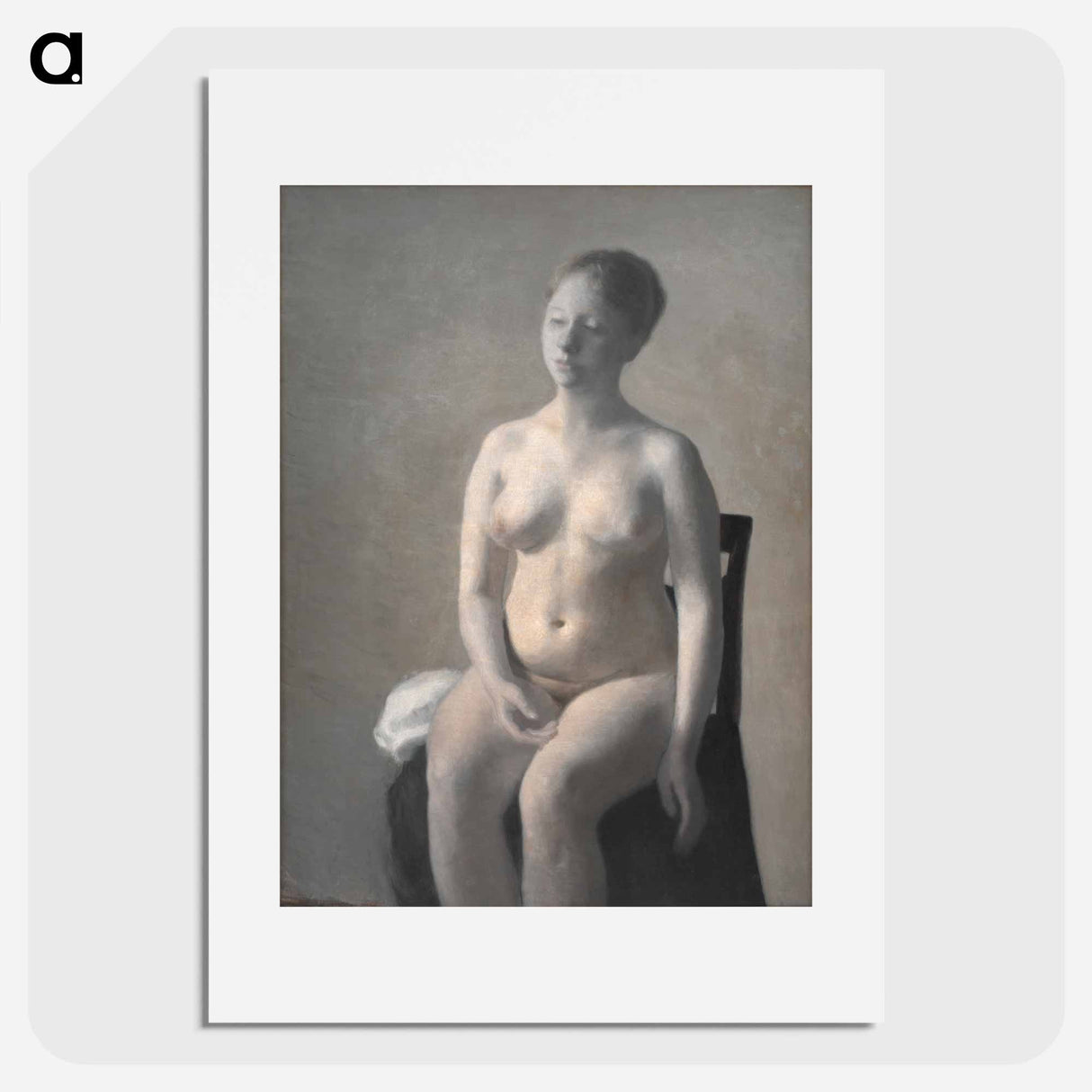 Seated Female Nude - Vilhelm Hammershøi Poster.