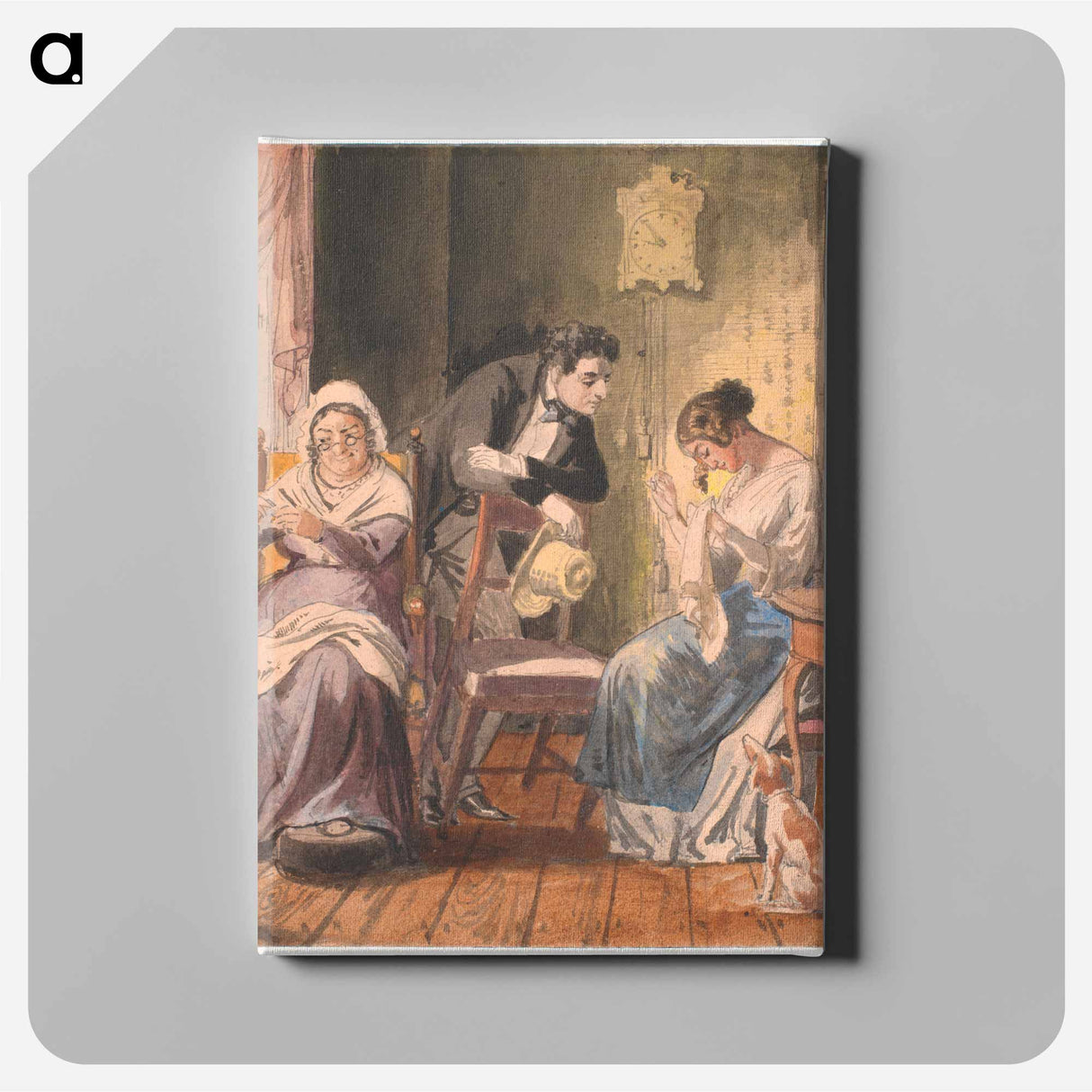 A visit (A visit from everyday life) - Wilhelm Marstrand Canvas.