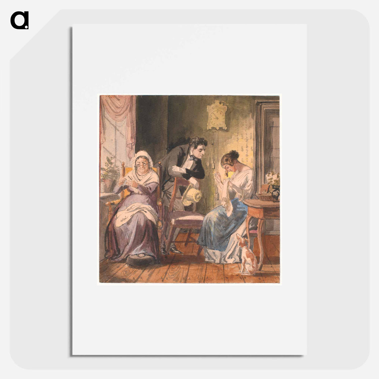 A visit (A visit from everyday life) - Wilhelm Marstrand Poster.