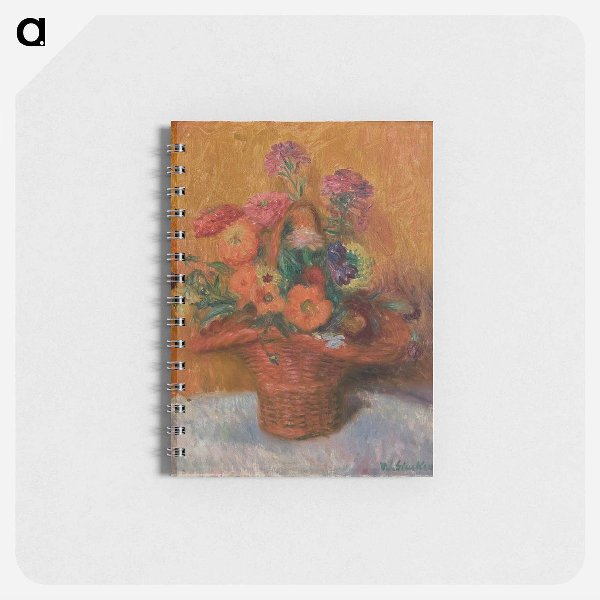 Red Basket of Zinnias - ウィリアム ジェームス グラッケンズ Memo.