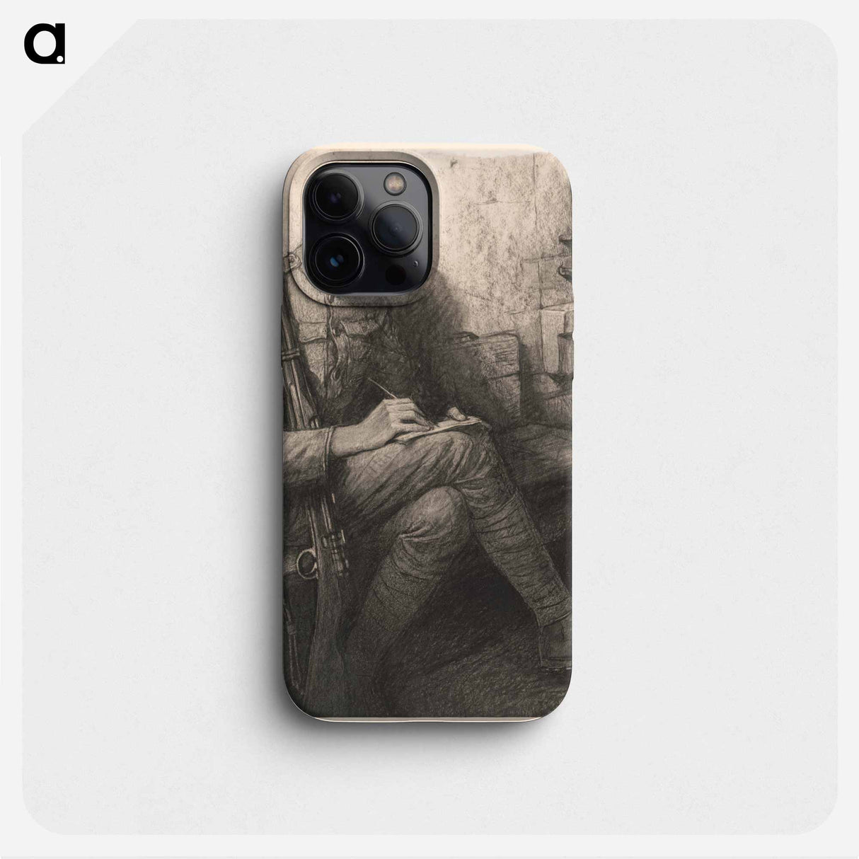Soldier writing letter by Wladyslaw Theodore Benda - Wladyslaw Theodore Benda Phone Case.