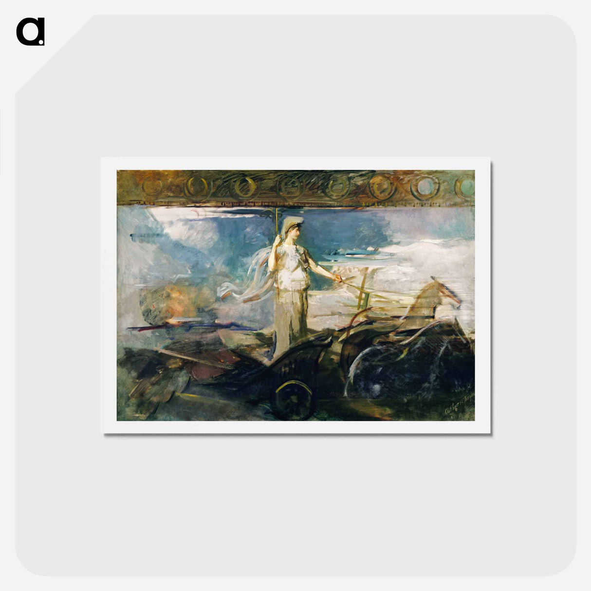 アートポストカード-Minerva in a Chariot - アボット ハンダーソン セイヤー Postcard.