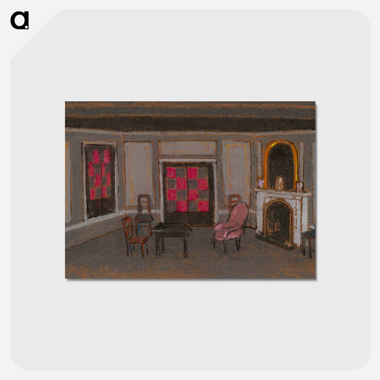 アートポストカード-Alice's Living Room: False Proscenium - 不思議の国のアリス Postcard.