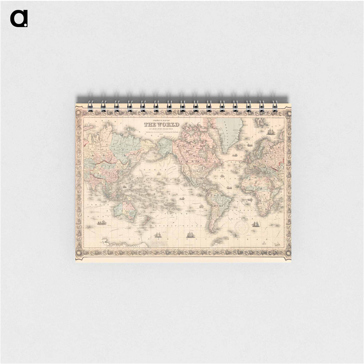 Colton's Map of the World on Mercator's Projection - アンティーク地図 Memo.