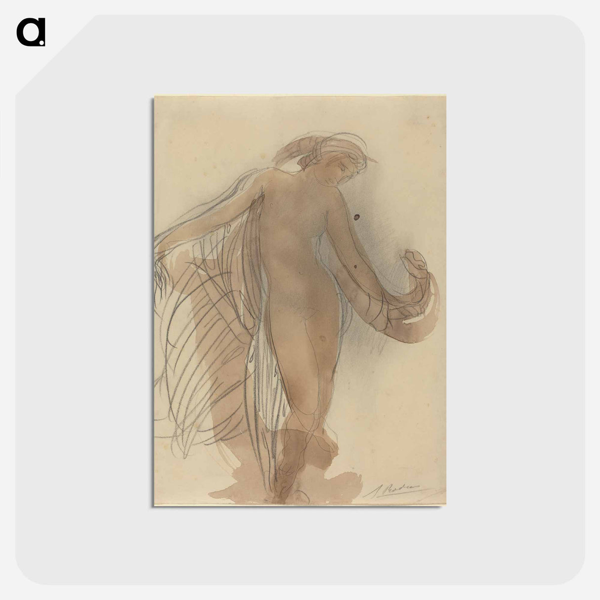 Figure Facing Forward - オーギュスト ロダン Postcard.