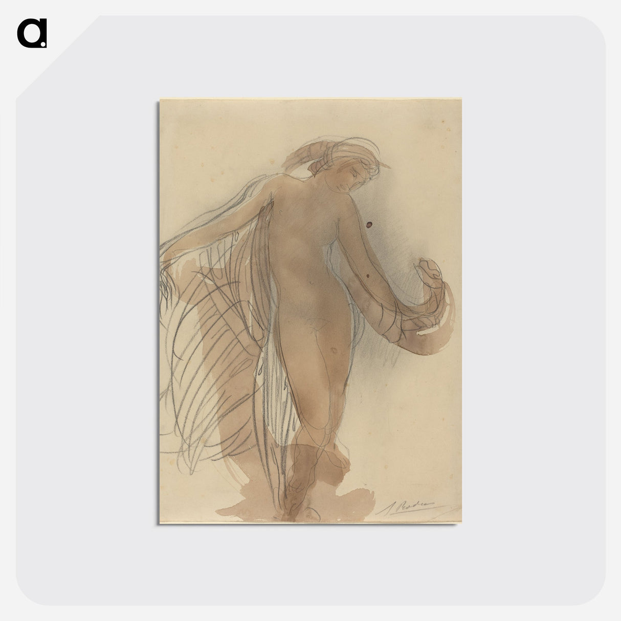 Figure Facing Forward - オーギュスト ロダン Postcard.