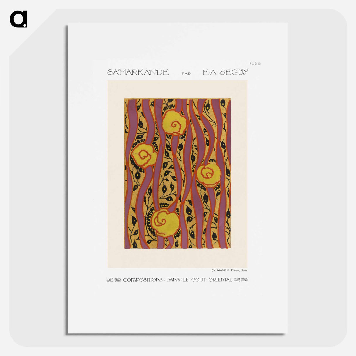 Flower pattern Art Deco stencil print in oriental style - E.A.セギー Poster.
