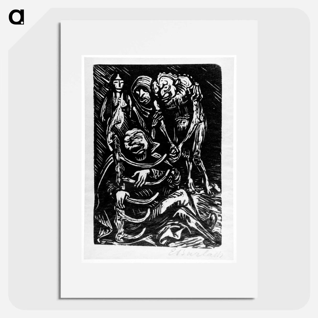 The harpist - エルンスト ハインリヒ バルラッハ Poster.