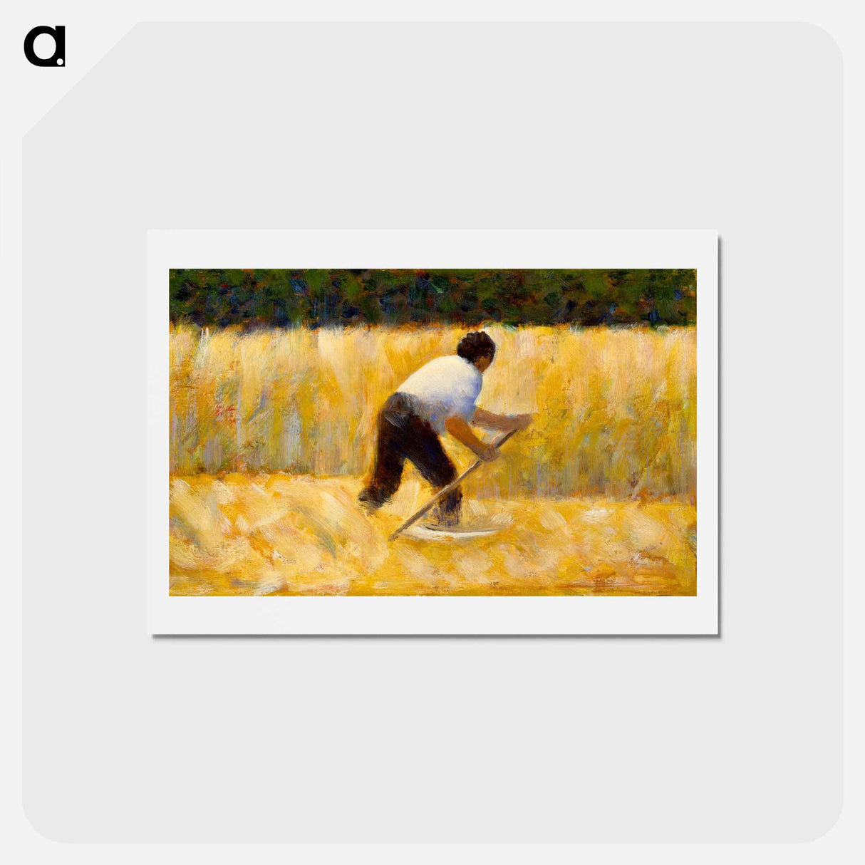アートポストカード-The Mower - ジョルジュ スーラ Postcard.
