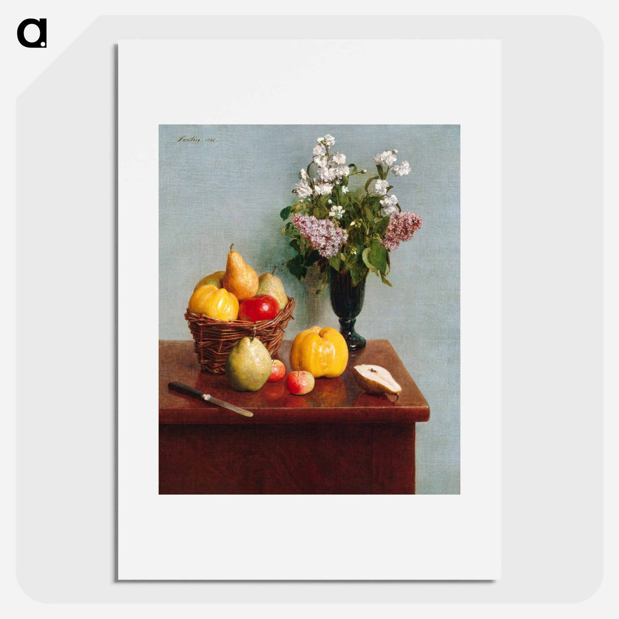 Still Life with Flowers and Fruit - アンリ ファンタン ラトゥール Poster.