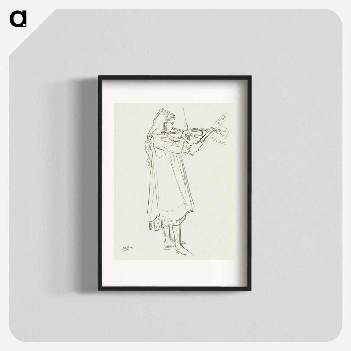 Girl playing the violin - Jan Toorop Poster.