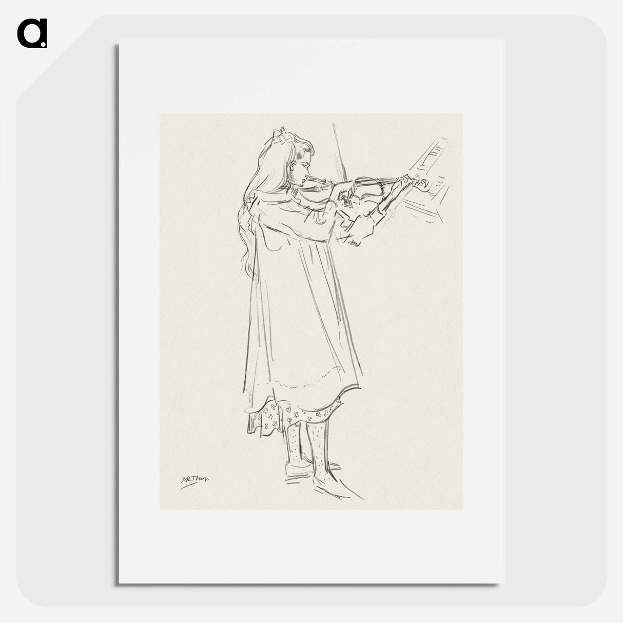 Girl playing the violin - Jan Toorop Poster.