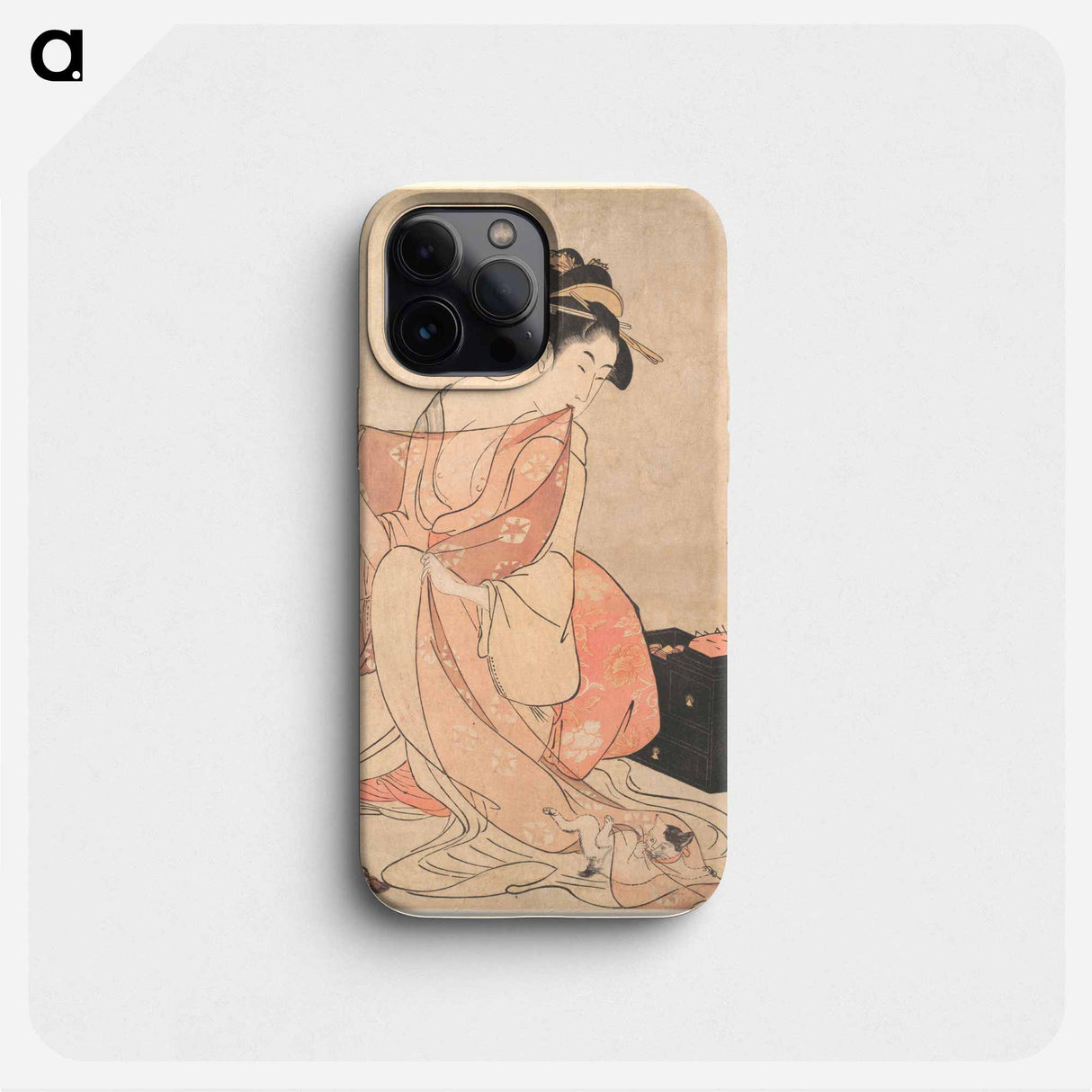 A Woman and a Cat - 喜多川 歌麿 Phone Case.