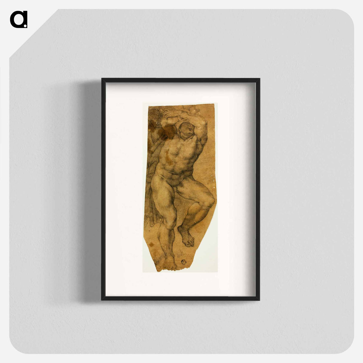 Ascending Male Nude - Michelangelo Buonarroti Poster.