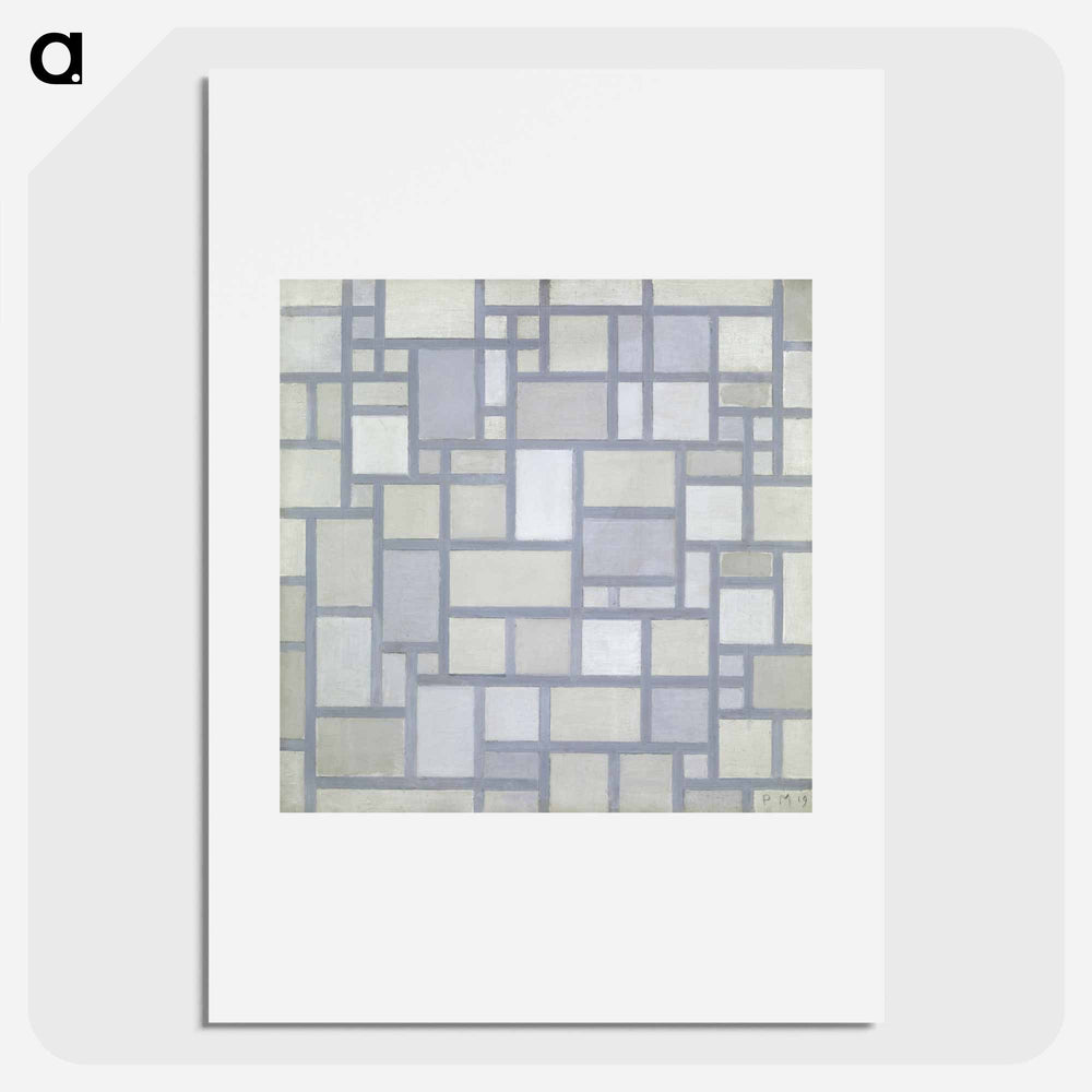 Composition in bright colors with gray lines - Piet Mondrian Poster.