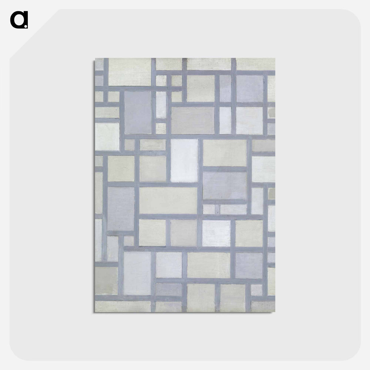 Composition in bright colors with gray lines - ピエト モンドリアン Postcard.