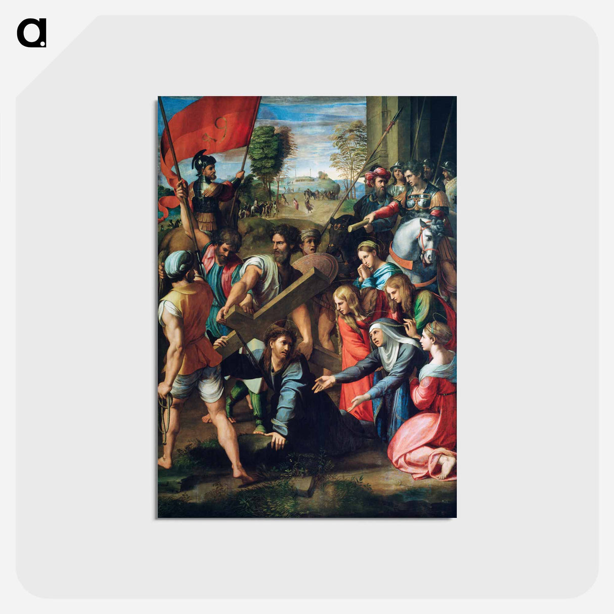アートポストカード-Raphael's Christ Falling on the Way to Calvary - ラファエロ サンティ Postcard.