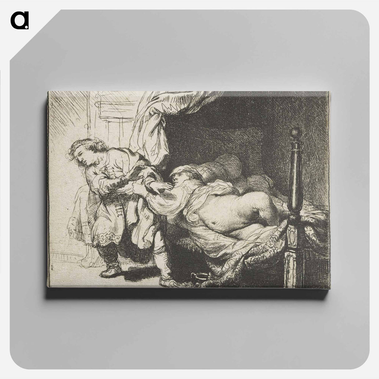 アートパネル-Joseph and Potiphar's wife - レンブラント ファン レイン Canvas.