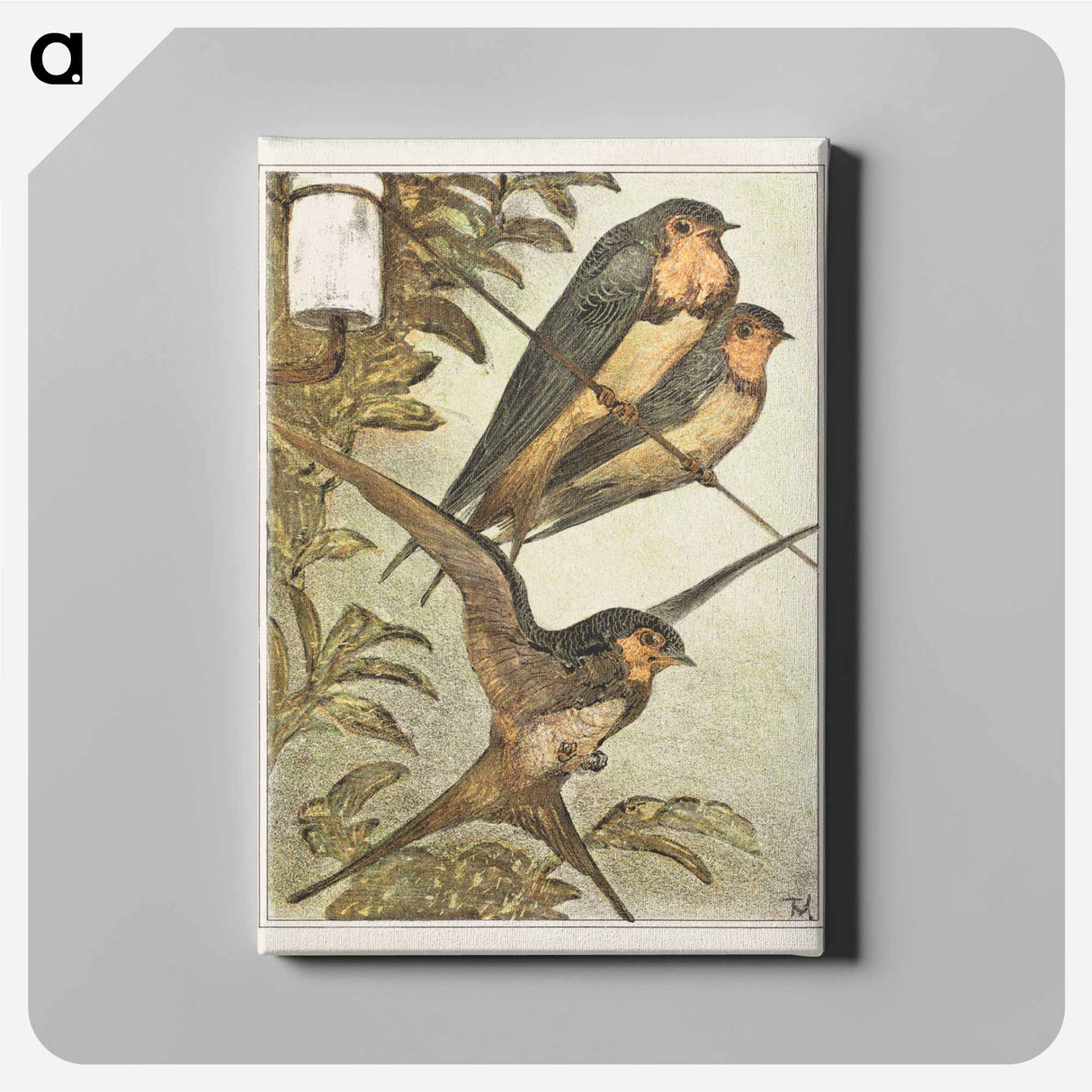 Drie zwaluwen - Theo van Hoytema Canvas.