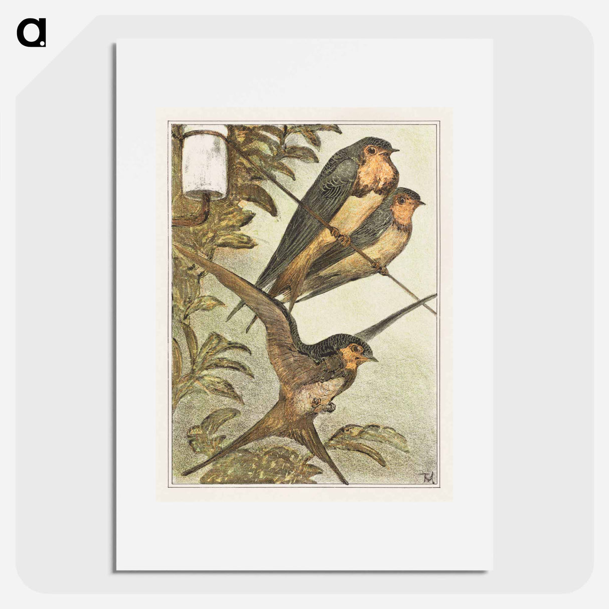 Drie zwaluwen - Theo van Hoytema Poster.