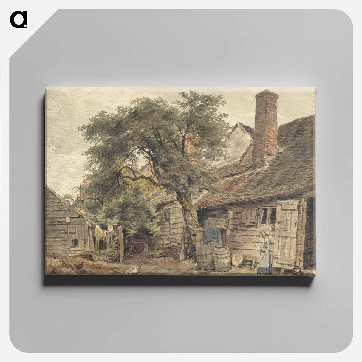 アートパネル-Backyard of a Cottage - ウィリアム ヘンリー ハント Canvas.