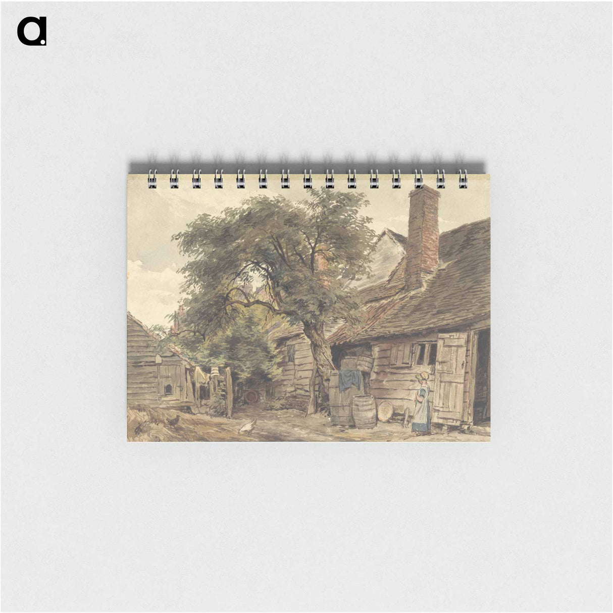 アートメモ帳-Backyard of a Cottage - ウィリアム ヘンリー ハント Memo.