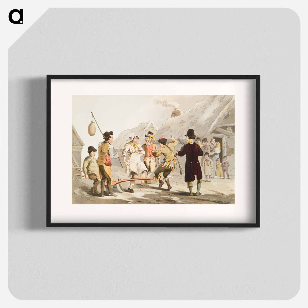 Illustration of the fool plough - 19世紀のヨークシャー Poster.