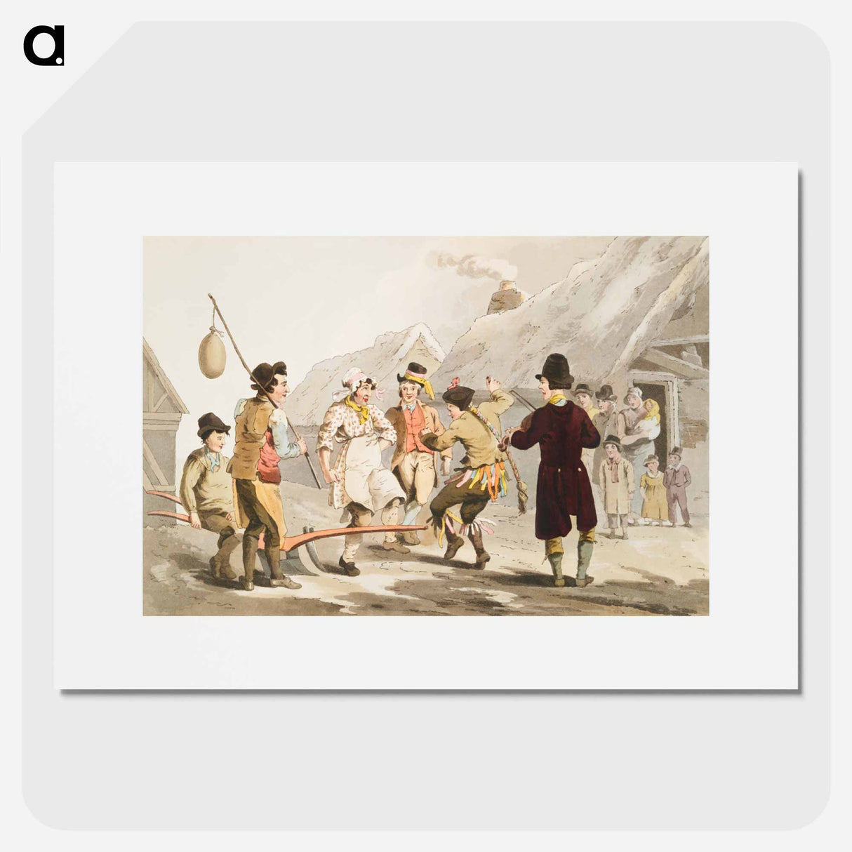 Illustration of the fool plough - 19世紀のヨークシャー Poster.