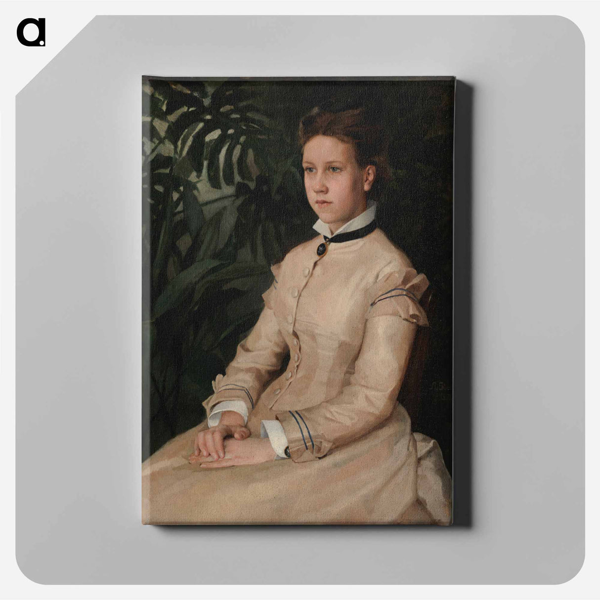 Portrait of the artist's sister ellen edelfelt - アルバート エーデルフェルト Canvas.