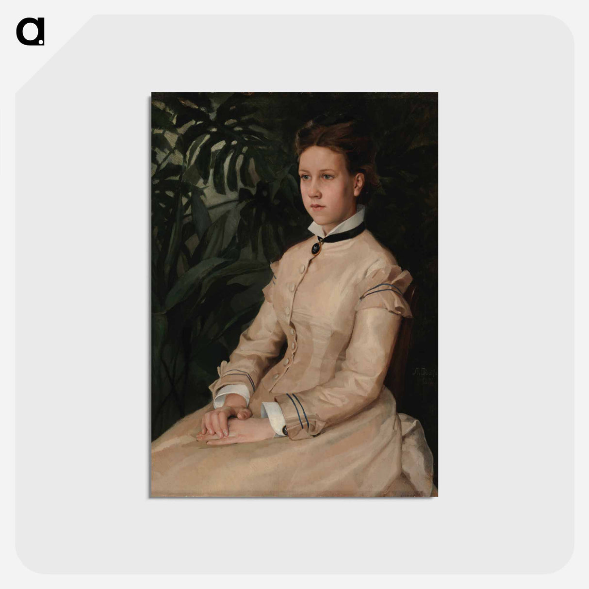 Portrait of the artist's sister ellen edelfelt - アルバート エーデルフェルト Postcard.