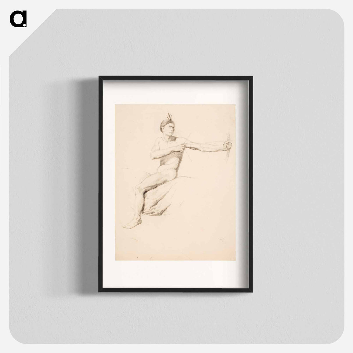 Jousi mukanaan ratsastava alaston mies - アンダース エクマン Poster.