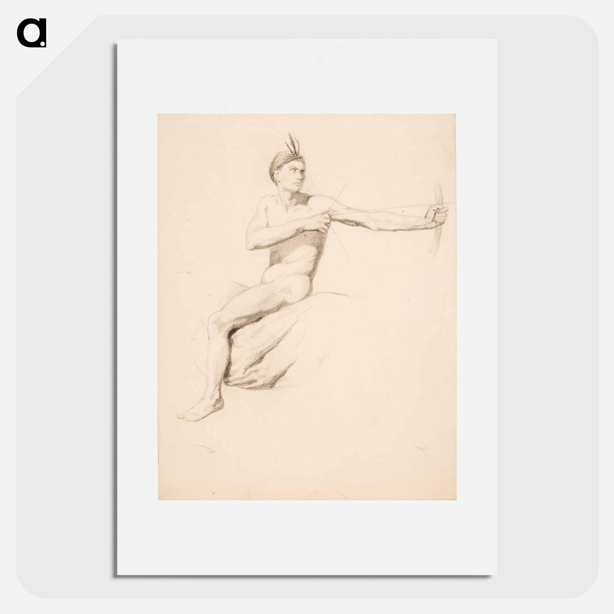 Jousi mukanaan ratsastava alaston mies - アンダース エクマン Poster.