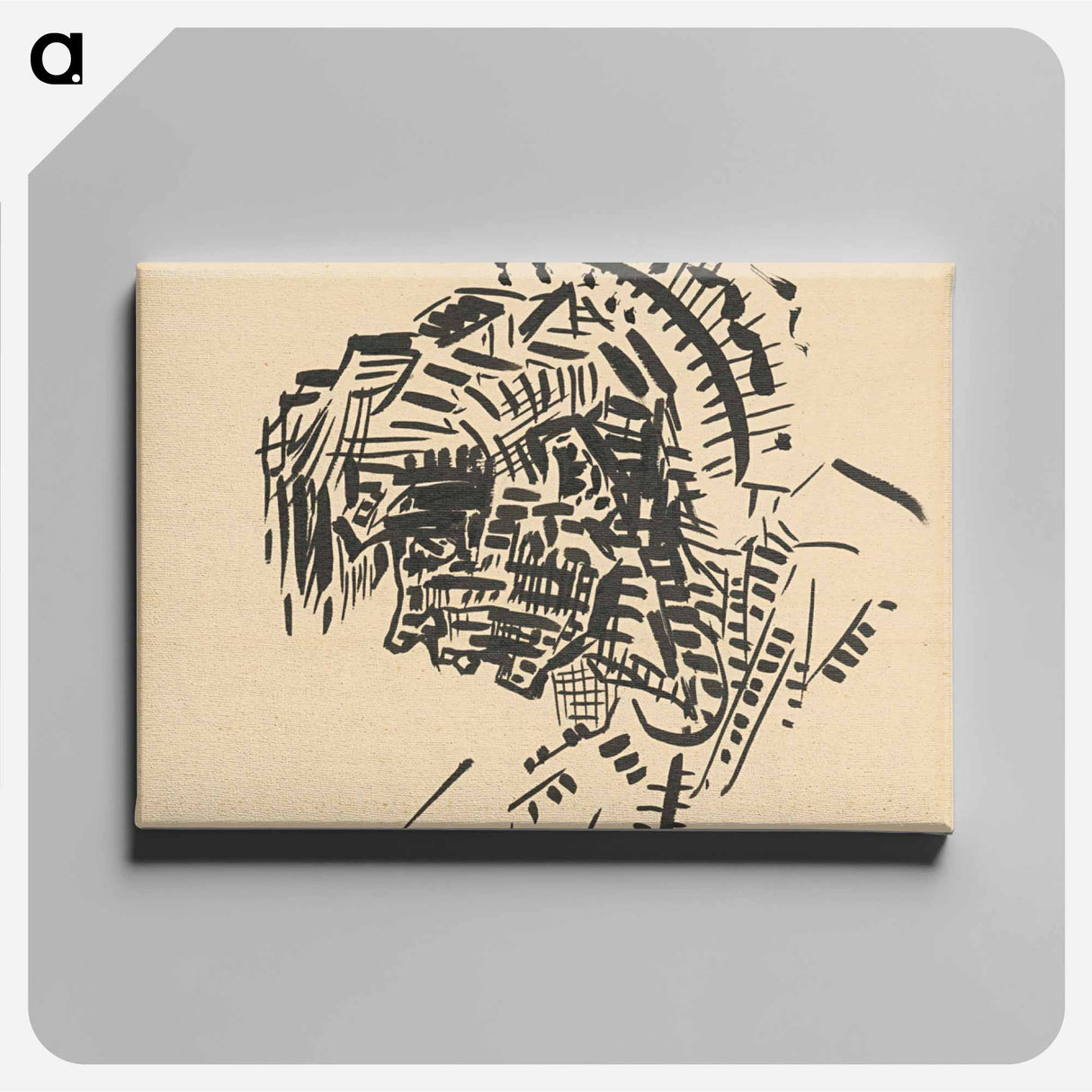 Head (self-portrait as p. kubínčan) - アーノルド ピーター ワイズ クビンチャン Canvas.