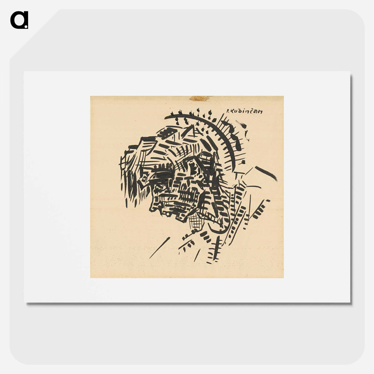 Head (self-portrait as p. kubínčan) - アーノルド ピーター ワイズ クビンチャン Poster.