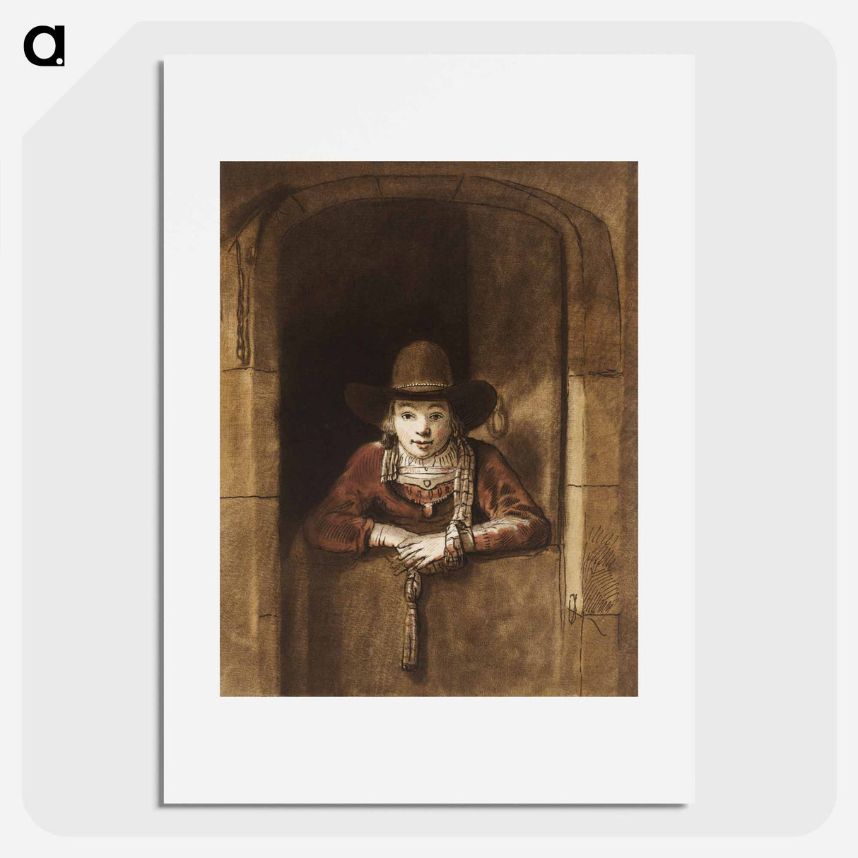 アートポスター-Boy Leaning on a Half Door
- コルネリス プロース ファン アムステル Poster.